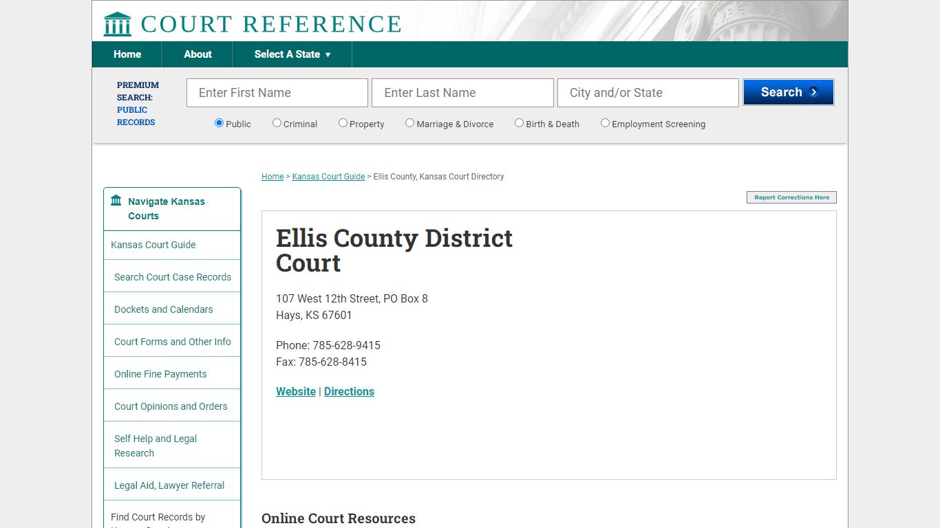 Ellis County District Court - Courtreference.com